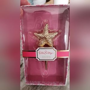 NWT Lilly Pulitzer Gold Starfish Wine Bottle Stopper BIN M
